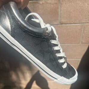 Coach Black and Silver Flats